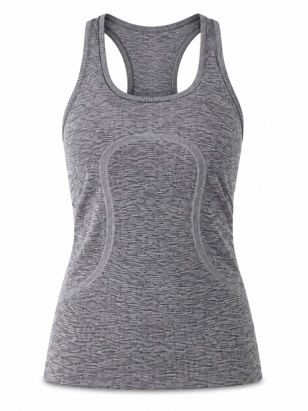 Lululemon Swiftly Tech Racerback Tank Top Heathered Gray White Stripe – Size 10